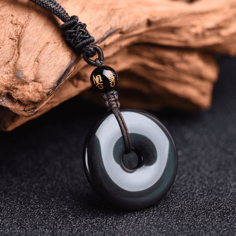 Collier de protection en obsidienne tibétaine Buddha Stones