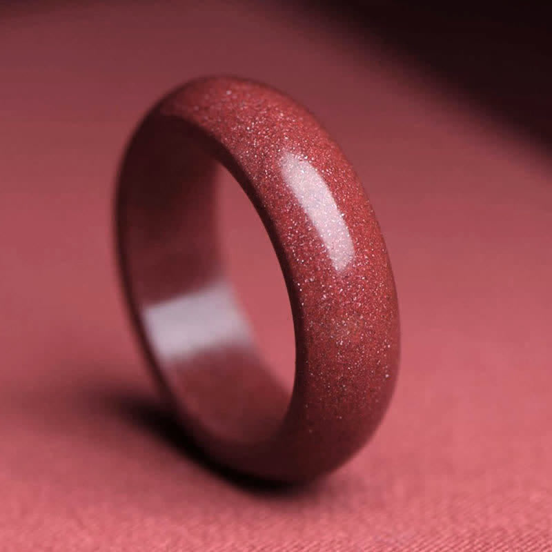 Bague de bénédiction de nuages ​​de Buddha Stones Cinabre Om Mani Padme Hum - Cinabre - 22 mm - image 1