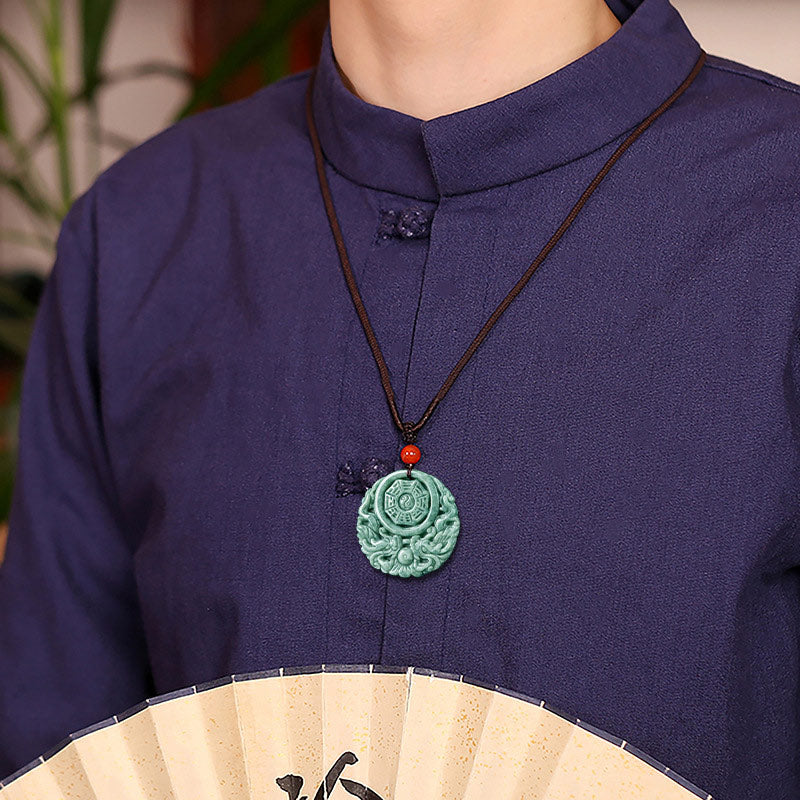 Collier pendentif en corde Buddha Stones et dragon en jade Yin Yang - image 3