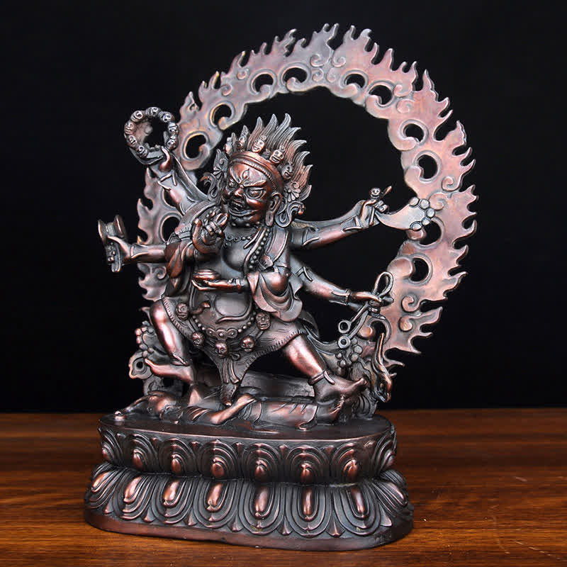 Statue de Bouddha en cuivre de la compassion de Mahakala du Tibet