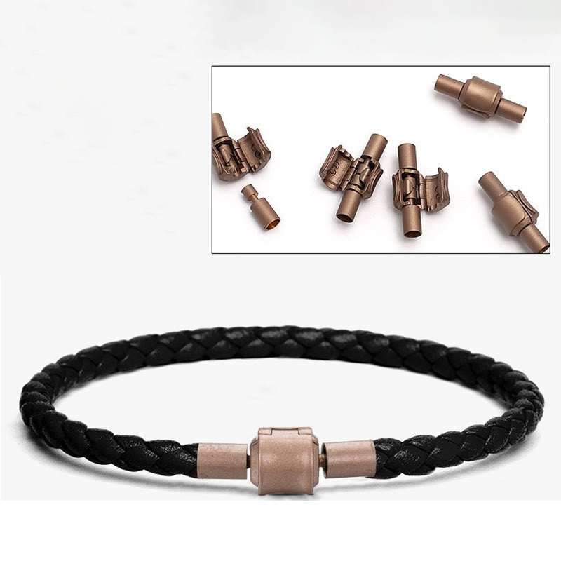 Bracelet tressé en cuir vintage Buddha Stones