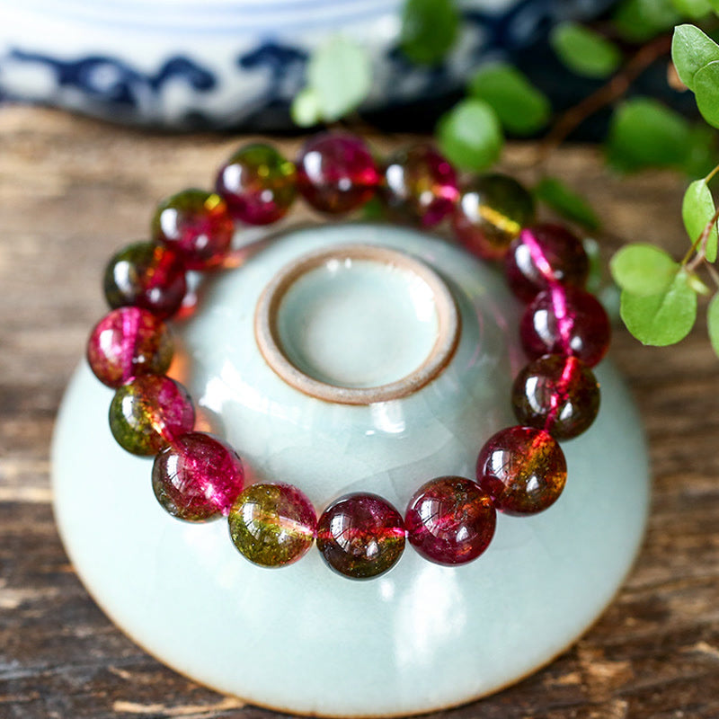 Bracelet de sagesse et d'amour en tourmaline naturelle Buddha Stones