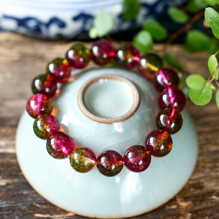Bracelet de sagesse et d'amour en tourmaline naturelle Buddha Stones