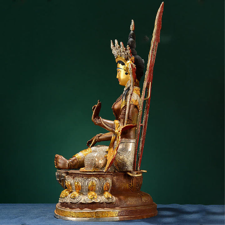 Statue décorative en cuivre du Bodhisattva Tara Verte Espoir - image 5