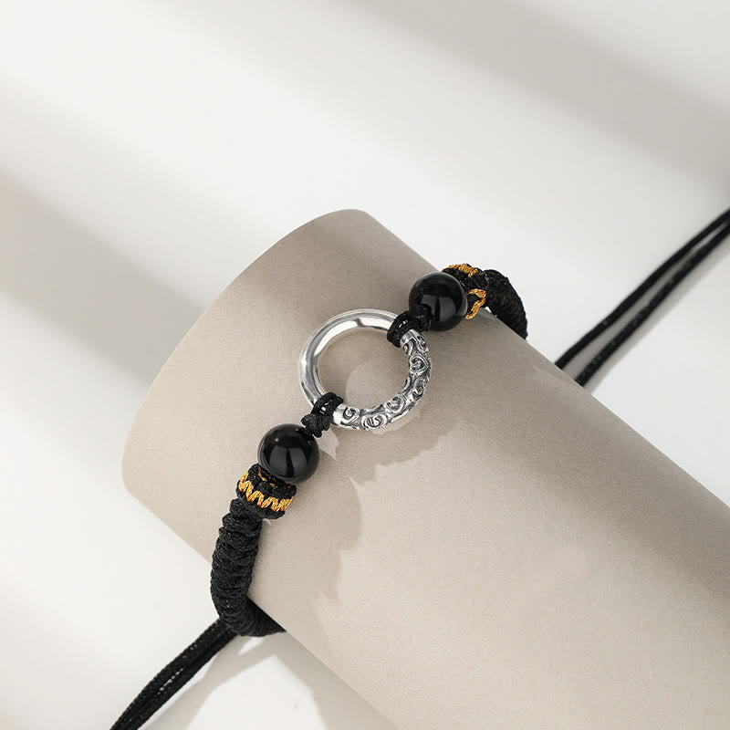 Bracelet Buddha Stones en argent sterling 925 avec boucle de paix et nuages ​​propices à la fortune - image 2