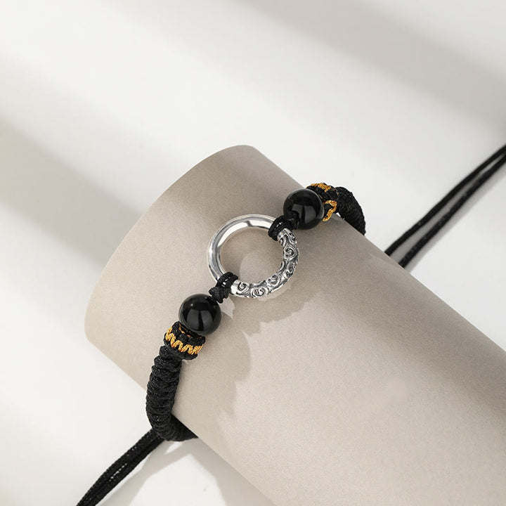 Bracelet Buddha Stones en argent sterling 925 avec boucle de paix et nuages ​​propices à la fortune - image 2