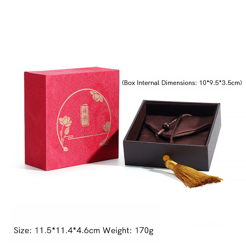 Coffret de rangement de bijoux vintage en forme de lotus avec pompons - Rouge (11,5 x 11,4 x 4,6 cm) - image 9