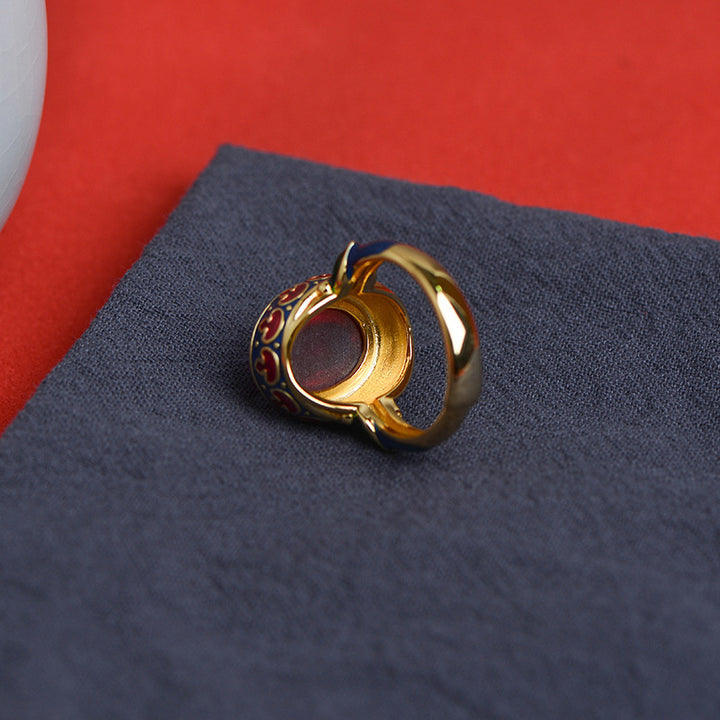 Bague courage en argent sterling 925 et corindon rouge Buddha Stones - image 4