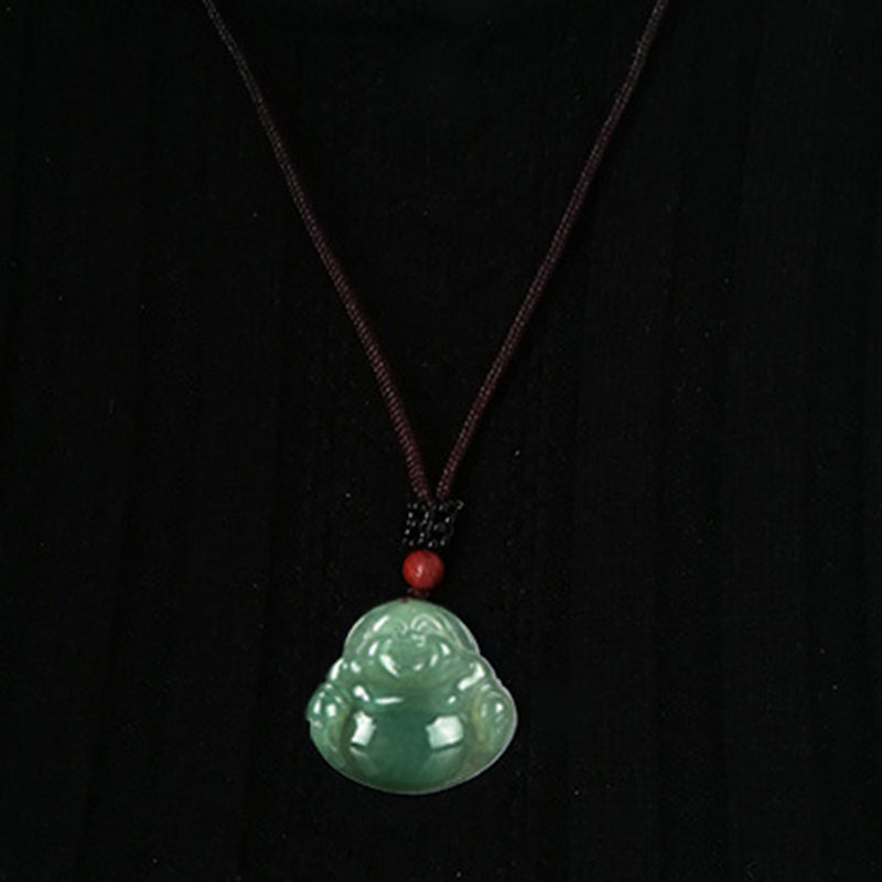 Collier pendentif en jade Bouddha rieur - image 7