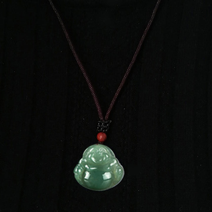 Collier pendentif en jade Bouddha rieur - image 7