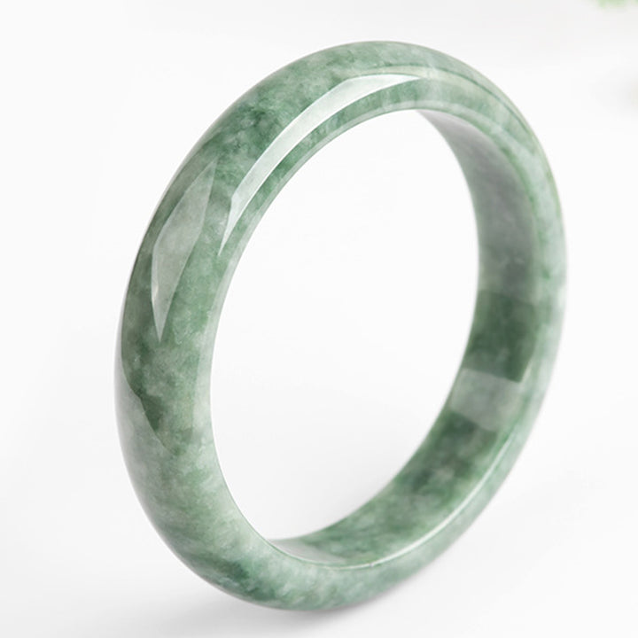 Bracelet jonc en jade naturel Buddha Stones pour la chance et la richesse