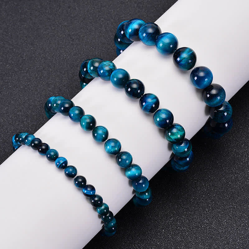 Bracelet de protection œil de tigre bleu Buddha Stones - image 9