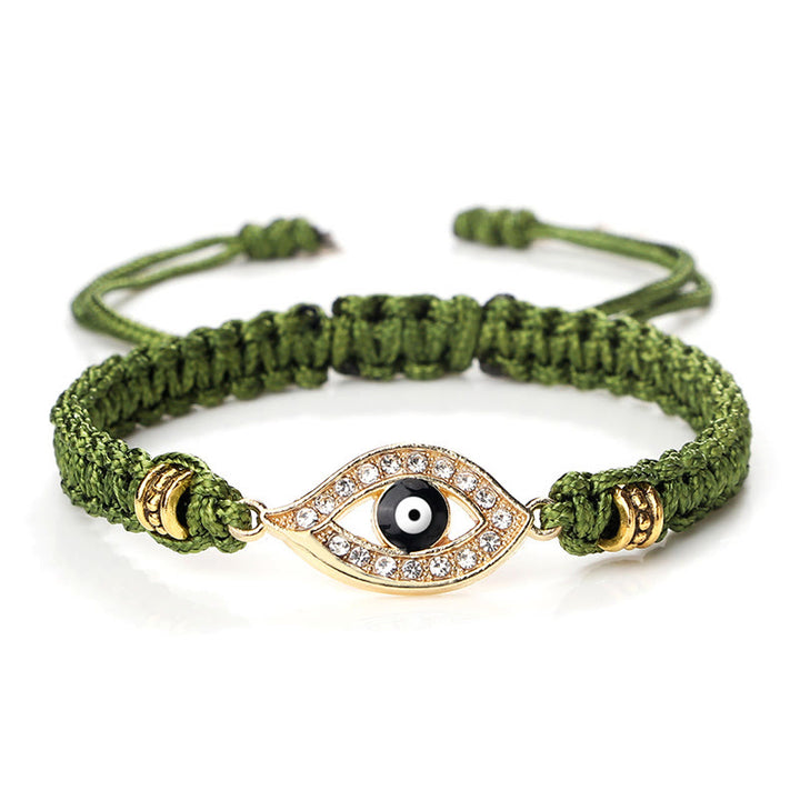 Bracelet en corde avec Buddha Stones pour éloigner le mauvais œil et les mauvais esprits