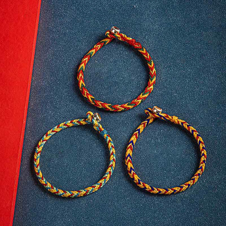Bracelet porte-bonheur multicolore Buddha Stones « Que vous soyez en sécurité toute l'année »