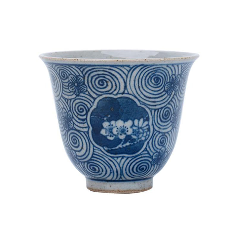 Buddha Stones Jingdezhen Porcelaine Bleue et Blanche Peinte à la Main Fleur de Lotus Tasse à Thé en Céramique Tasses à Thé Kung Fu