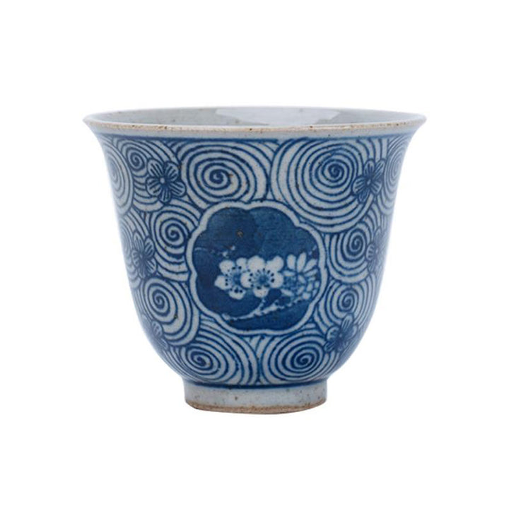 Buddha Stones Jingdezhen Porcelaine Bleue et Blanche Peinte à la Main Fleur de Lotus Tasse à Thé en Céramique Tasses à Thé Kung Fu