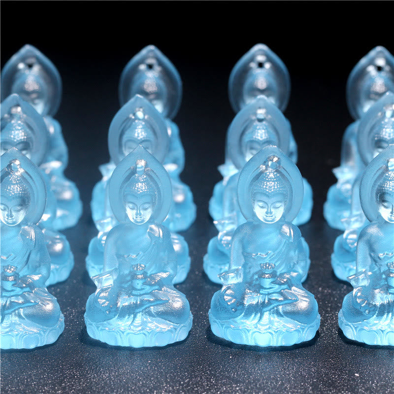 Collier pendentif amulette de sérénité en cristal Liuli Bouddha de médecine Bouddha bleu Tathagata Buddha Stones - image 14