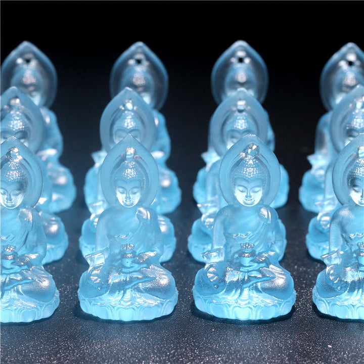Collier pendentif amulette de sérénité en cristal Liuli Bouddha de médecine Bouddha bleu Tathagata Buddha Stones - image 14