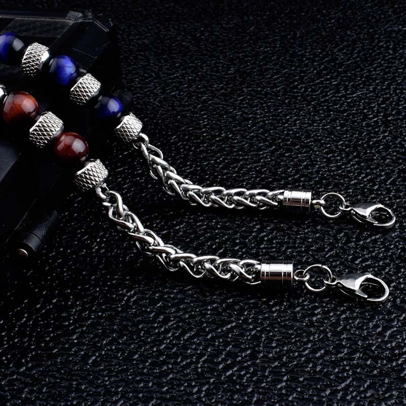 Bracelet courageux en perles d'onyx noir et œil de tigre Buddha Stones - image 13
