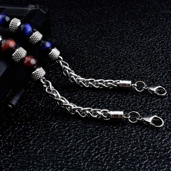 Bracelet courageux en perles d'onyx noir et œil de tigre Buddha Stones - image 13