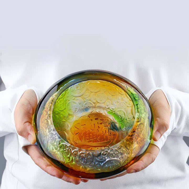 Lingots de bol en cristal Liuli faits à la main, pièce d'art pour décoration de la maison - image 0