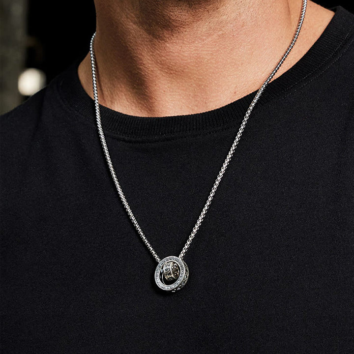 Collier pendentif tibétain en Buddha Stones Om Mani Padme Hum sculpté en chaîne de paix et de pureté - image 11
