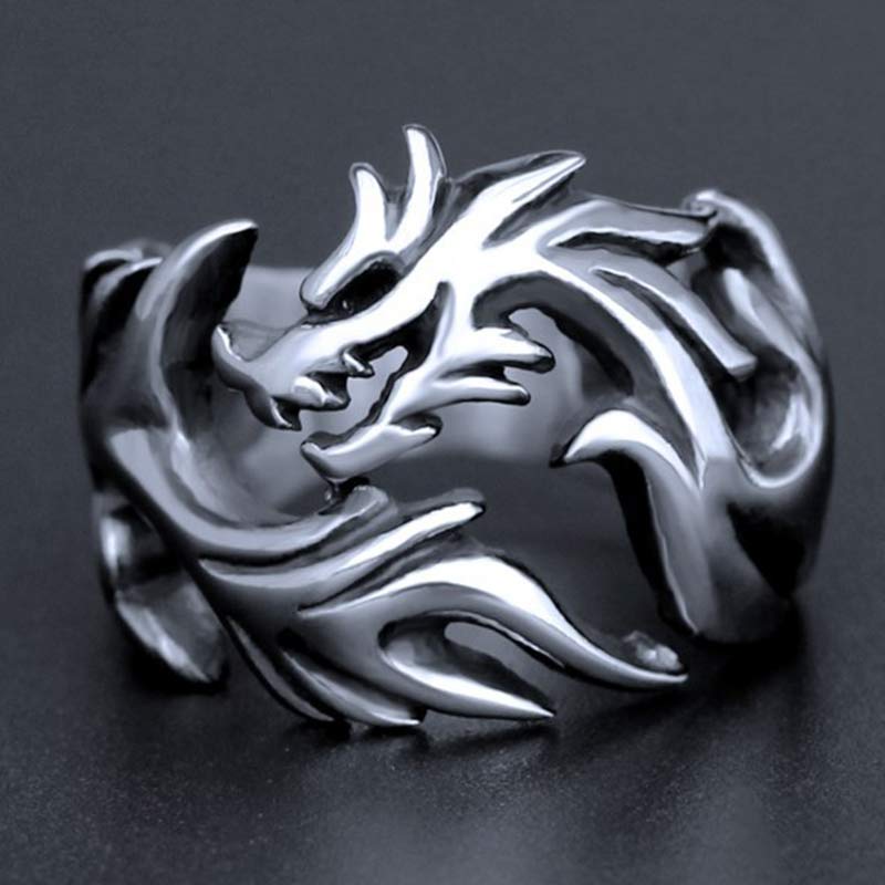 Bague ajustable avec force de protection et motif dragon et Buddha Stones - image 15