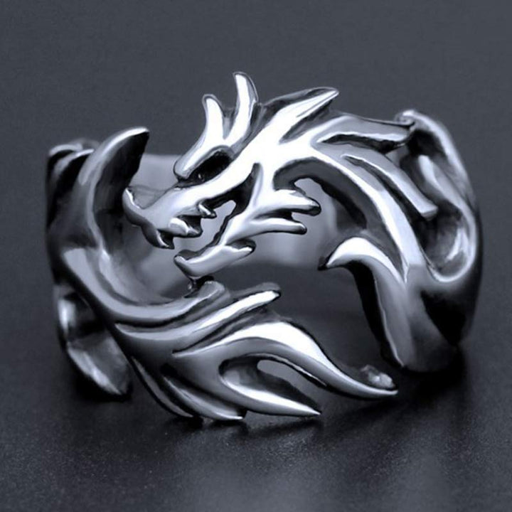 Bague ajustable avec force de protection et motif dragon et Buddha Stones - image 15