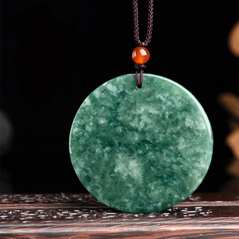 Collier pendentif en jade naturel Kirin Abondance avec Buddha Stones