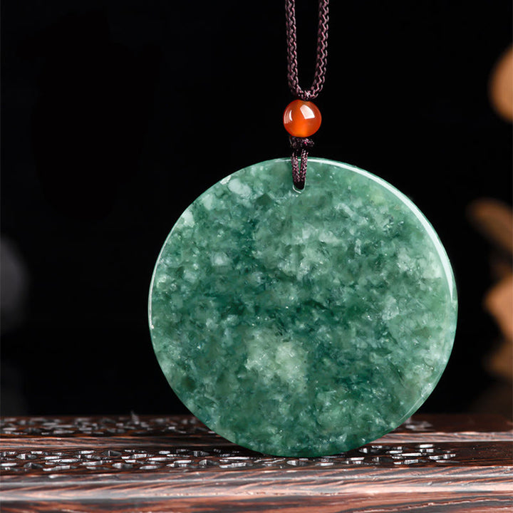 Collier pendentif en jade naturel Kirin Abondance avec Buddha Stones