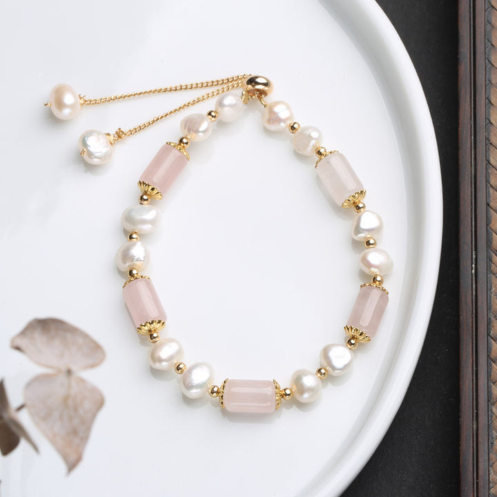 Bracelet porte-bonheur en perles d'aventurine verte et cristal rose avec Buddha Stones