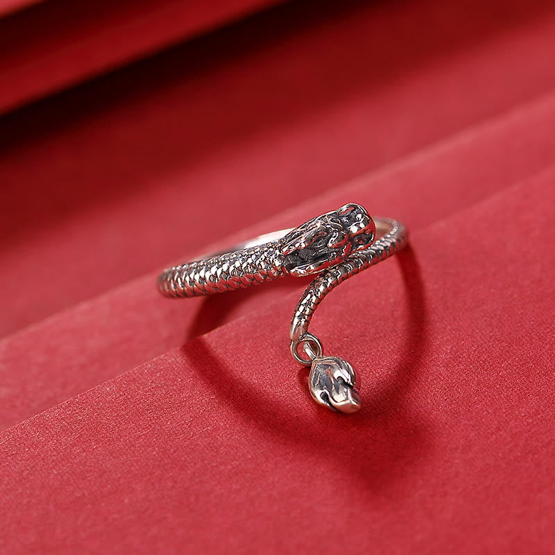 Bague ajustable en argent sterling 925 Buddha Stones , vintage, année du dragon, protection, force