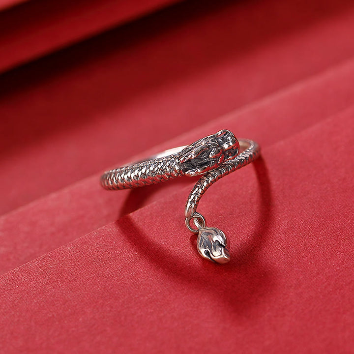 Bague ajustable en argent sterling 925 Buddha Stones , vintage, année du dragon, protection, force