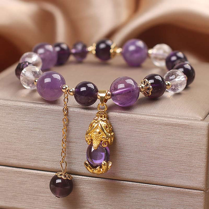 Bracelet de guérison PiXiu en améthyste naturelle Buddha Stones