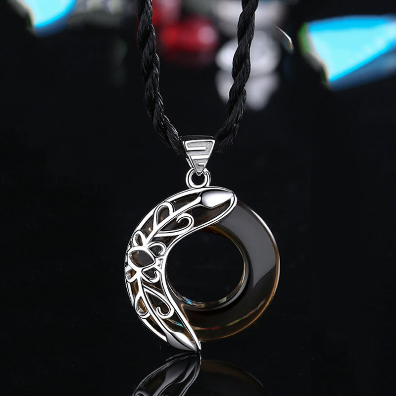 Collier pendentif porte-bonheur en cuivre avec ailes d'amour