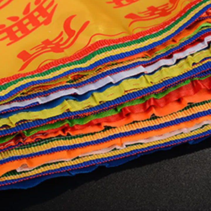 Buddha Stones Drapeau de prière tibétain à 7 couleurs, symbole du cheval du vent et du lotus, pour l'extérieur (21 pièces). - image 9