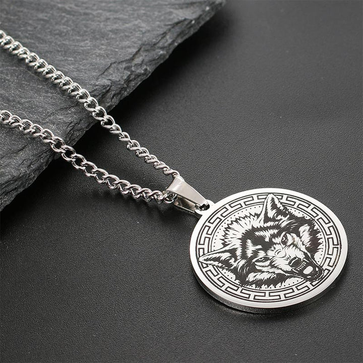 Collier pendentif de protection en acier titane avec Buddha Stones et animaux