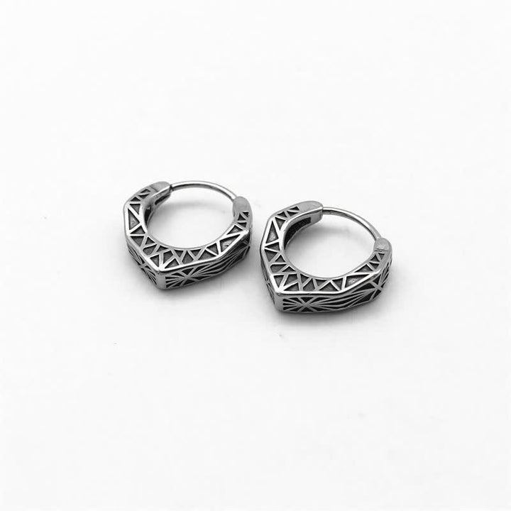 Boucles d'oreilles créoles Viking en acier titane