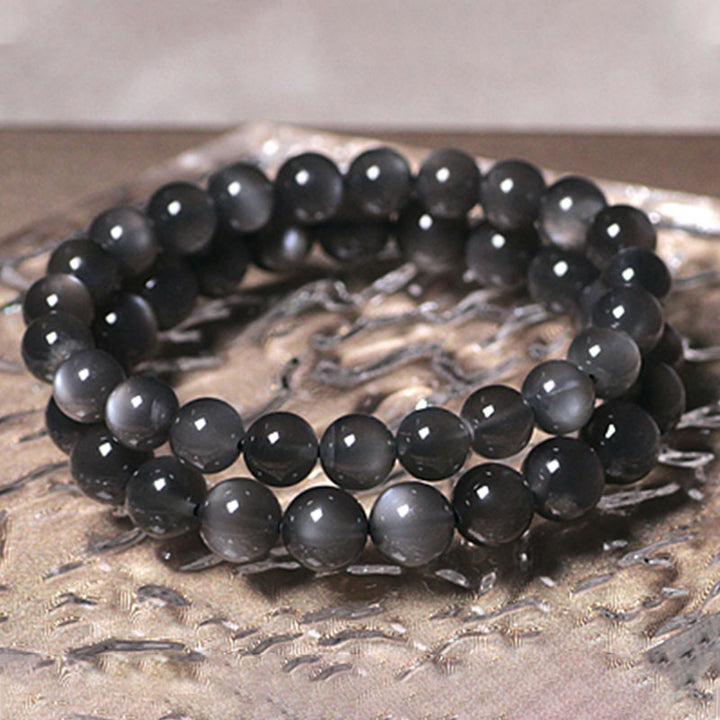 Bracelet de perles d'amour positif en pierre de lune naturelle