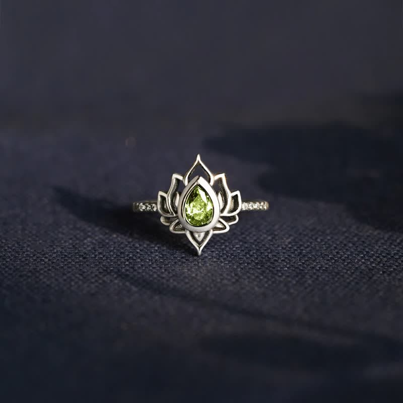Bague de protection en argent sterling Buddha Stones et zircone