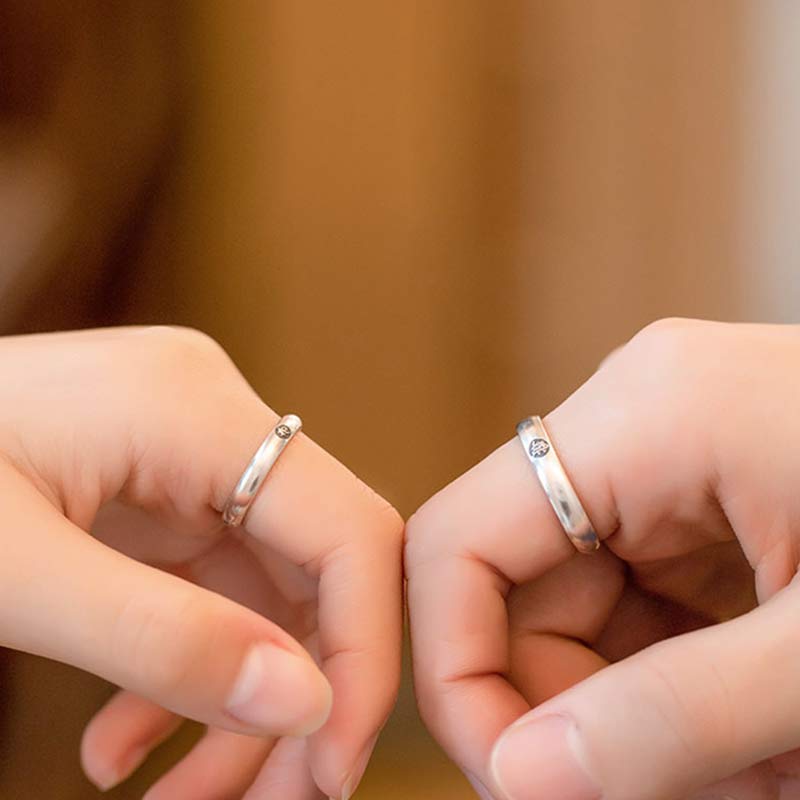 Bague couple en argent sterling 925 Buddha Stones et bénédiction du zodiaque chinois - image 5