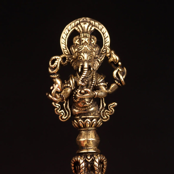 Collier pendentif tibétain Ganesh Ganpati éléphant dieu de la richesse Dorje Vajra pouvoir spirituel - image 4