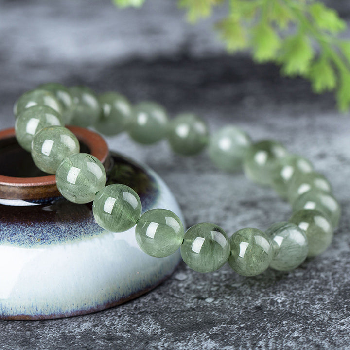 Bracelet de bénédiction et de richesse en cristal vert naturel Buddha Stones