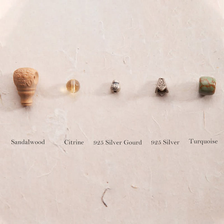 Bracelet Mala 108 Buddha Stones, citrine, bois de santal, turquoise, protection et prospérité - image 12
