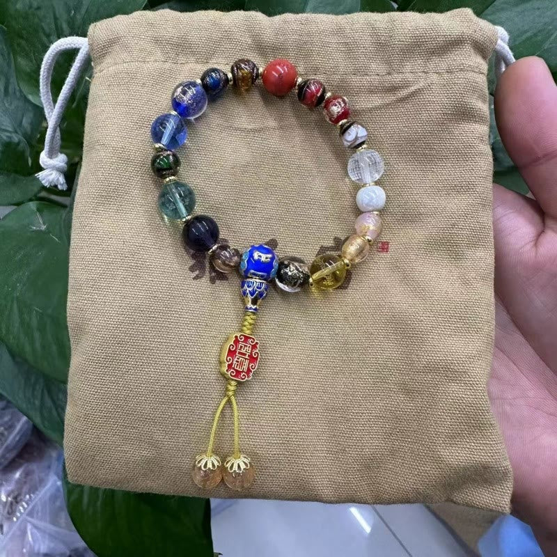 Buddha Stones Tibétain Coloré Cendres Perles de Verre Liuli Om Mani Padme Hum Dorje Vajra 18 Perles Poignet Mala