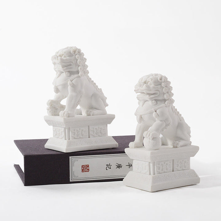 Lot de 2 statues de lion en résine pour décoration de maison ou de bureau - image 4