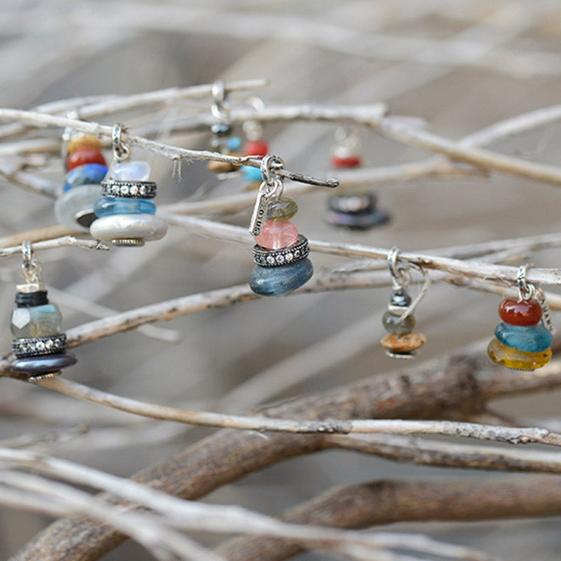 Collier pendentif calme en Buddha Stones Zen Cairn Labradorite Divers cristaux - image 1