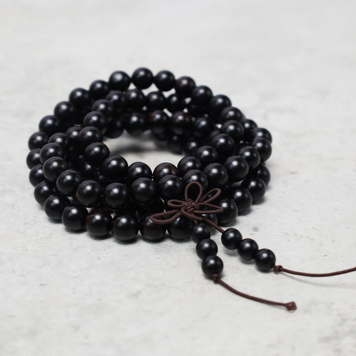 Bracelet Mala 108 Buddha Stones Prière Méditation Bois de Santal Élastique - image 8
