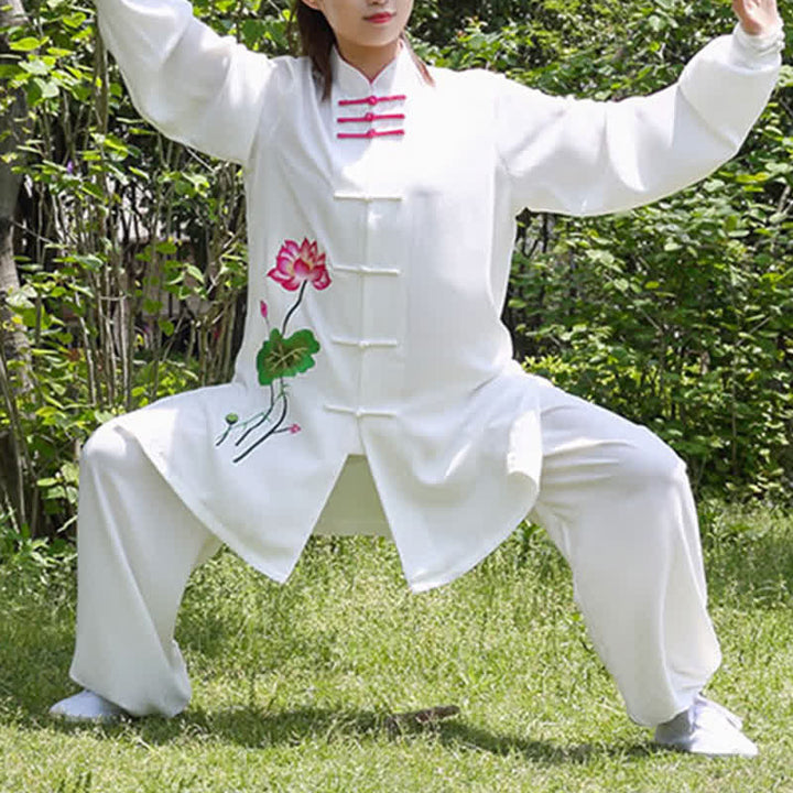 Ensemble de vêtements pour femmes Buddha Stones, fleur de lotus, motif feuille, Tai Chi, méditation, prière, pratique spirituelle zen - image 9
