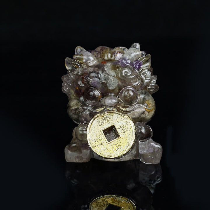 Buddha Stones faites à la main, jolie pièce d'or PiXiu, cristal Fengshui, énergie, richesse, fortune, décoration de la maison